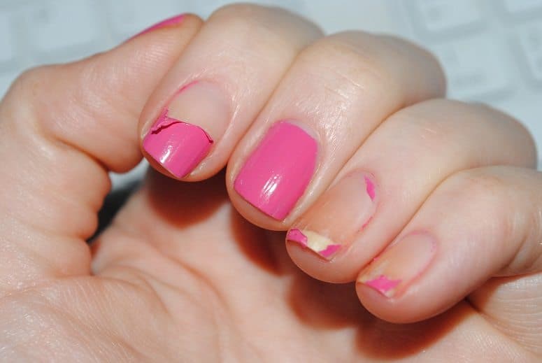 Stop peeling and picking at your nail polish if you want strong long nails.